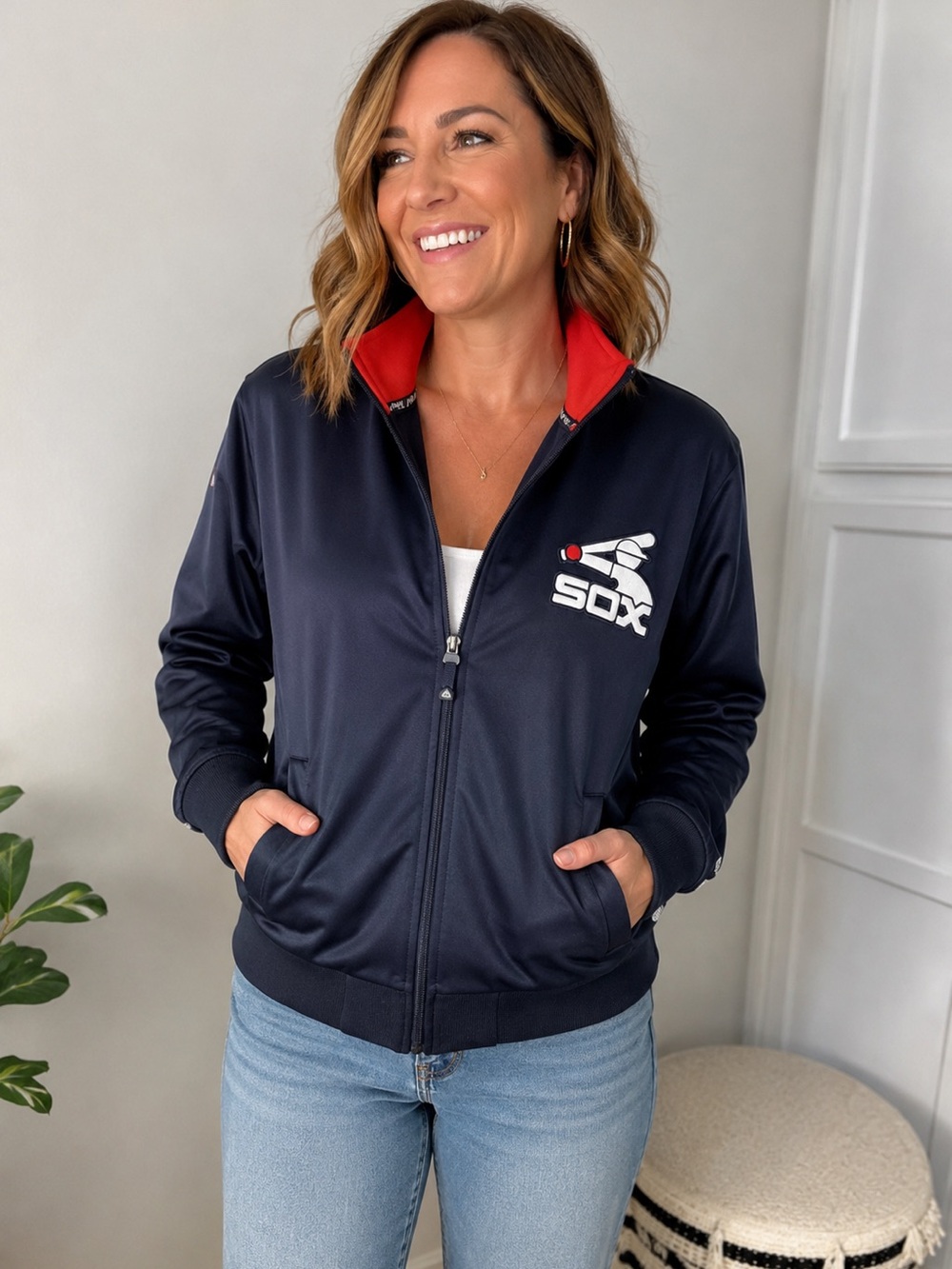 Cooperstown Collection Chicago White Sox Track Jacket Full Zip MLB Size Medium